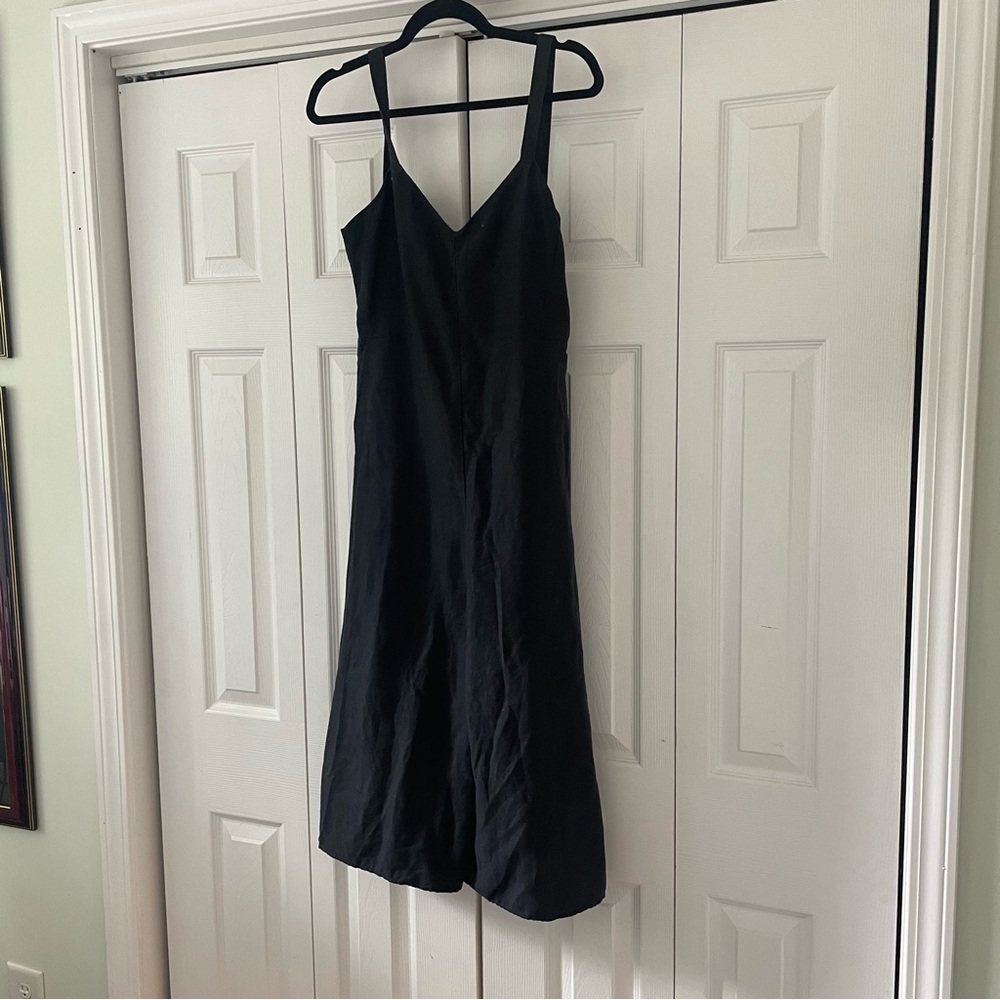 Black Linen Club Monaco Wide Leg Jumpsuit